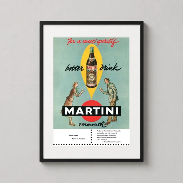 Martini Vermouth Sweet Aperitif Retro Cocktail Art Print