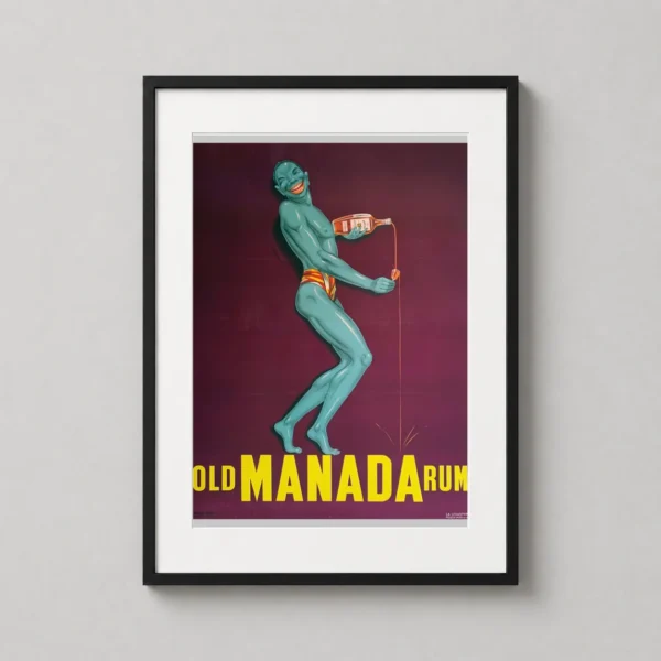 Old Manada Rum Vintage 1930s Advertising Illustration Art Print