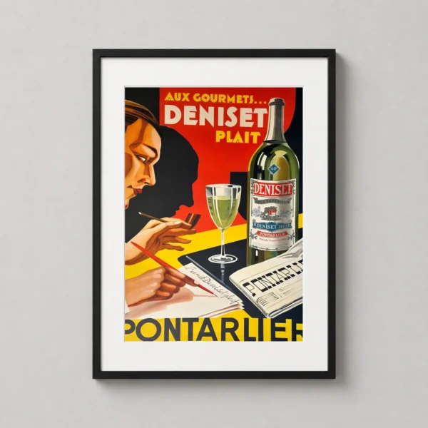 Deniset Pontarlier Anis Superieur, Vintage French Art Print