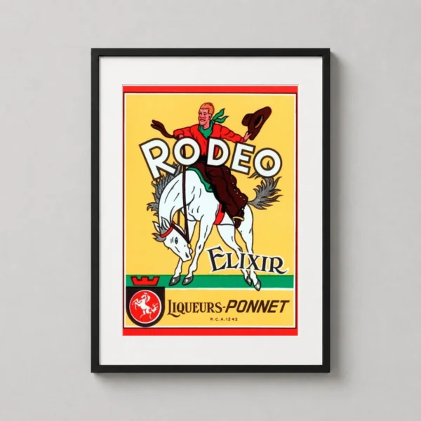 Vintage Rodeo Elixir Liqueurs-Ponnet Advertising Art Print
