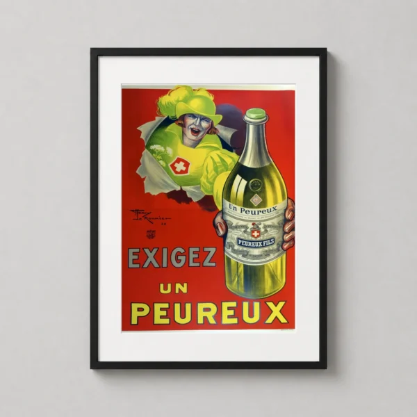 Henry le Monnier Un Peureux Anise Liqueur Vintage French Art Print