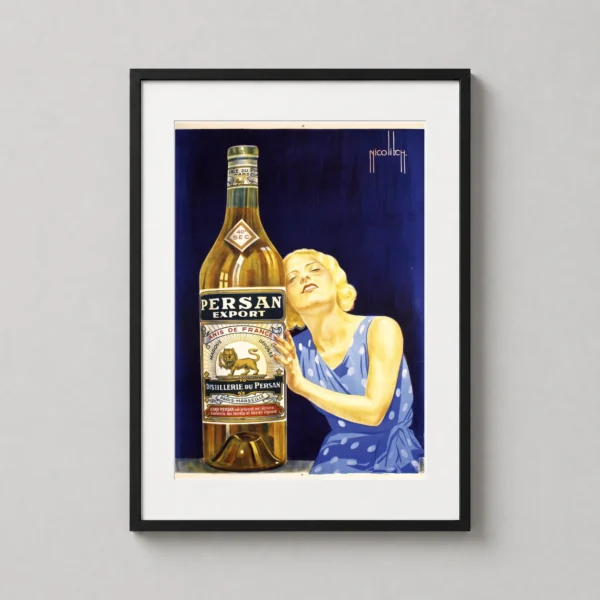 Vintage 1930s French Persan Anis Liquor Art Print by Nicolitch