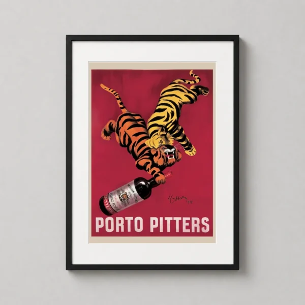 Vintage Porto Pitters 1928 Tiger Alcohol Advertising Art Print