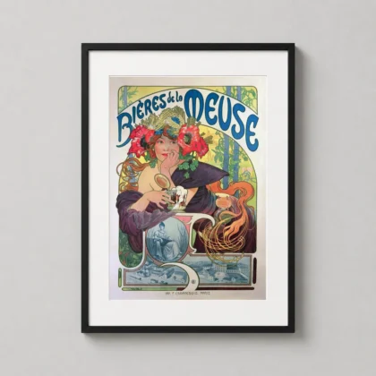 Alphonse Mucha Bieres de la Meuse Art Nouveau Poster Art Nouveau decorative artwork for wall decor