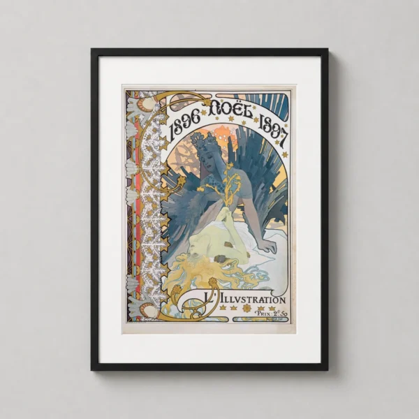 Alphonse Mucha L'Illustration Noël 1896-1897 Art Nouveau Art Print