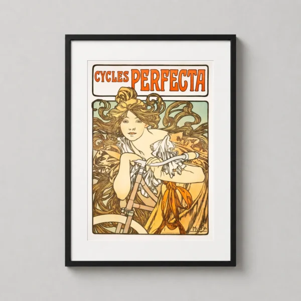 Alphonse Mucha Cycles Perfecta 1897 Art Nouveau Vintage Art Print
