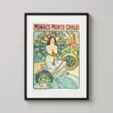 Alphonse Mucha Monaco Monte-Carlo 1897 Vintage Art Print