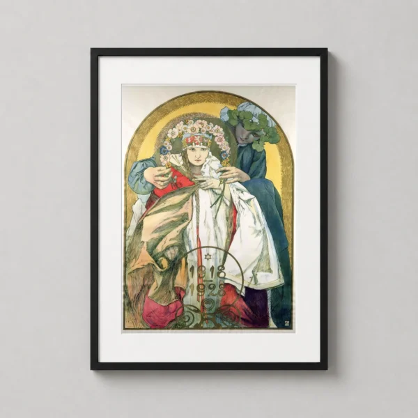 1928 Czechoslovakia 10th Anniversary Art Nouveau Art Print