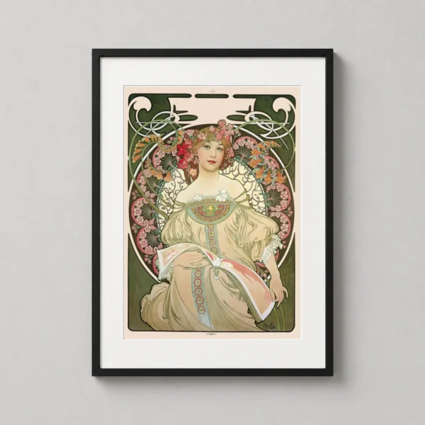 Alphonse Mucha Reverie 1897, Art Nouveau Woman Art Print