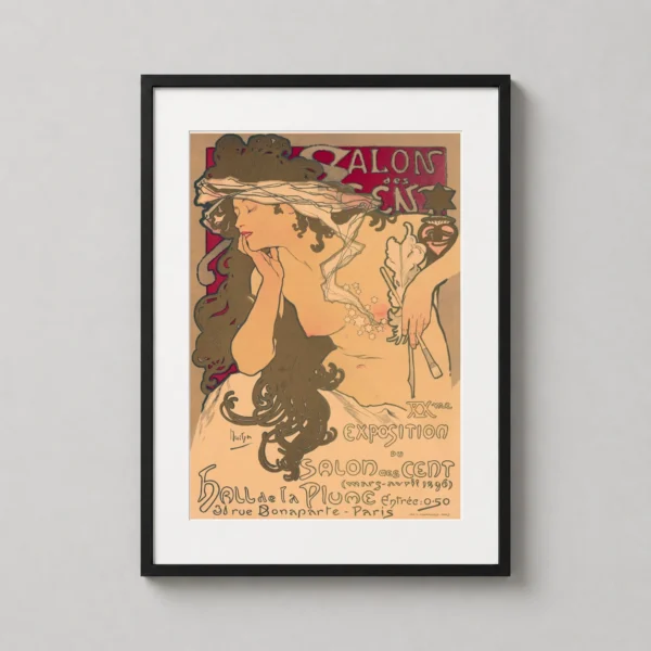 Salon des Cent 20th Exhibition Alphonse Mucha Art Nouveau Print