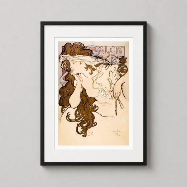 Salon des Cent 1896 by Alphonse Mucha Art Nouveau Art Print