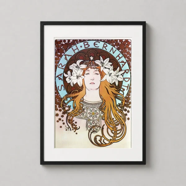 Alphonse Mucha Sarah Bernhardt 1896 Art Nouveau Vintage Poster