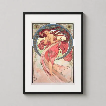 Framed Alphonse Mucha Dance 1898 Art Nouveau art print by MerchFuse