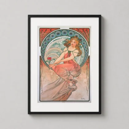 Alphonse Mucha Art Nouveau Poster | Vintage 1898 Czech classic Print framed wall art mockup
