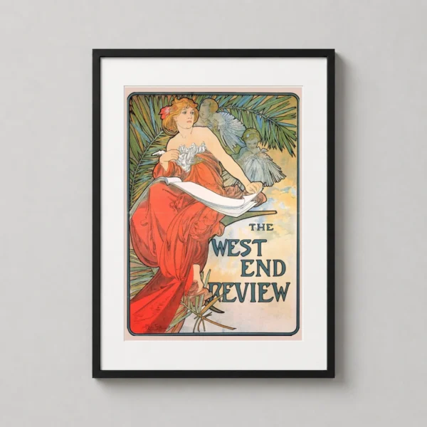 Alphonse Mucha The West End Review 1898 Vintage Art Print