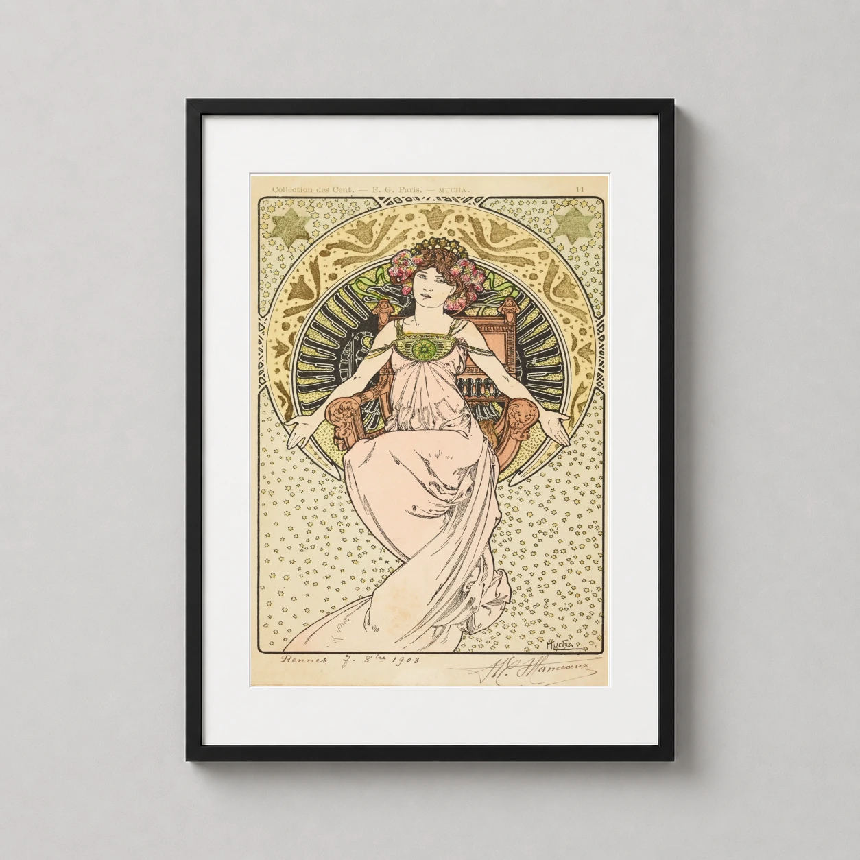 Alphonse Mucha Woman Pink — ethereal 1903 Art Nouveau illustration by Alphonse Mucha featuring a
