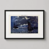Claude Monet A Seascape Shipping by Moonlight 1864 Art Print