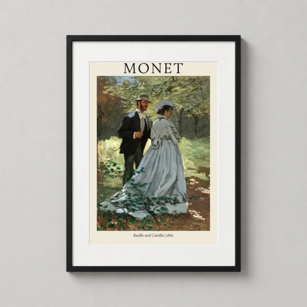 Claude Monet Bazille and Camille 1865 Impressionist Art Print