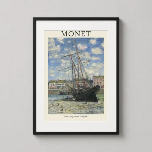 Claude Monet Boat Lying at Low Tide 1881 Impressionist Art Print