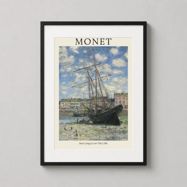 Claude Monet Boat Lying at Low Tide 1881 Impressionist Art Print