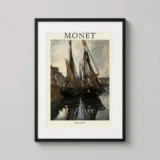 Claude Monet Boats 1868, Impressionist Harbor Art Print
