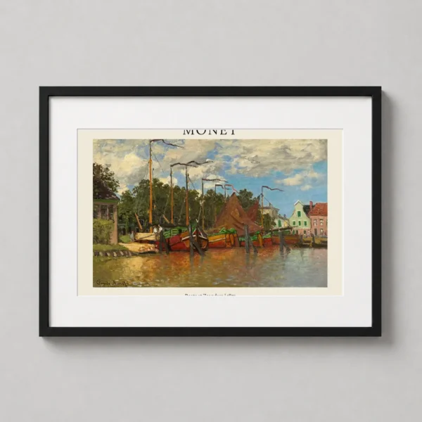 Claude Monet Boats at Zaandam 1871 Dutch Landscape Art Print