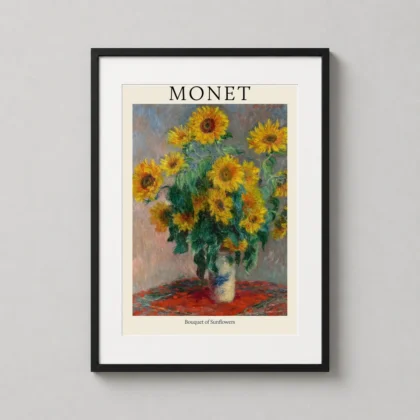 Monet Bouquet of Sunflowers – Impressionist decorative art print for curated interiors by MerchFuse