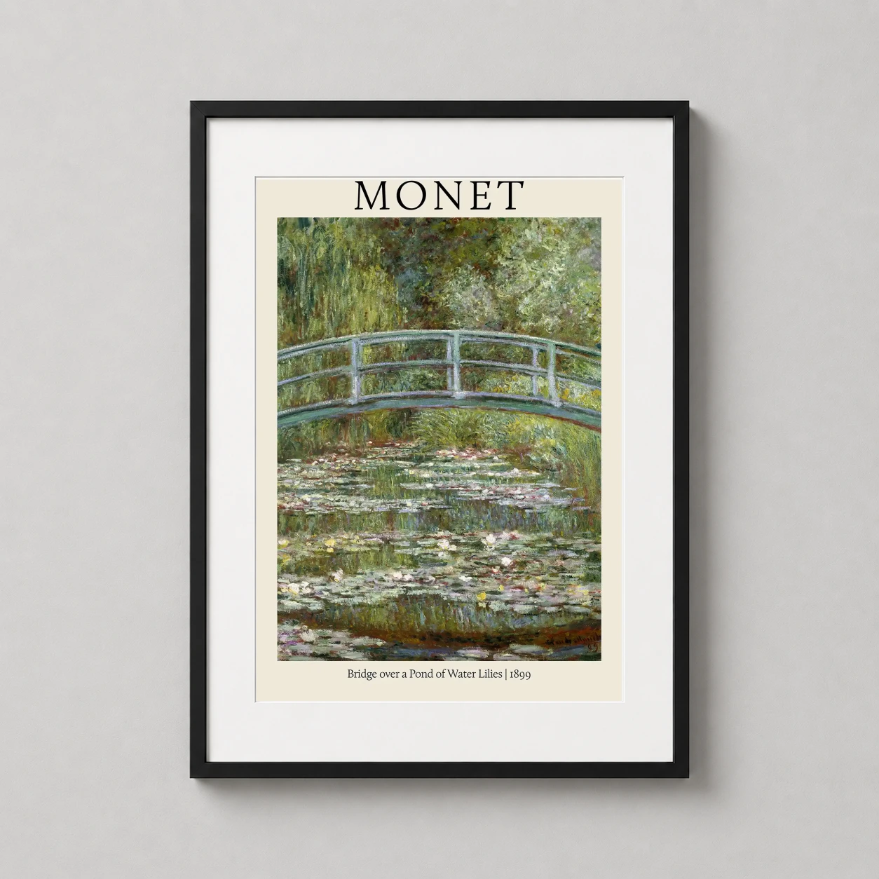 Claude Monet Bridge Over — this Impressionist art print features Monet’s arched Japanese bridge