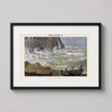 Claude Monet Étretat Rough Sea 1883 Impressionist Art Print