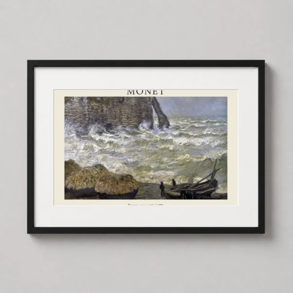 Claude Monet Étretat Rough Sea 1883 Impressionist Art Print