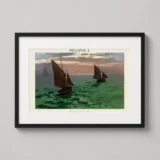 Monet Fishing Boats at Sea 1869 Impressionist Maritime Art Print