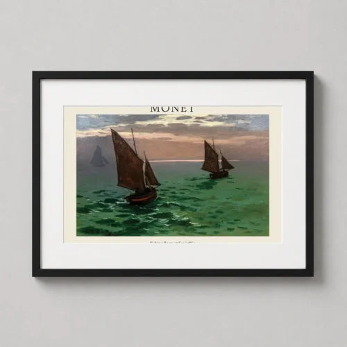 Monet Fishing Boats at Sea 1869 Impressionist Maritime Art Print