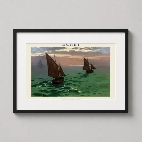 Monet Fishing Boats at Sea 1869 Impressionist Maritime Art Print