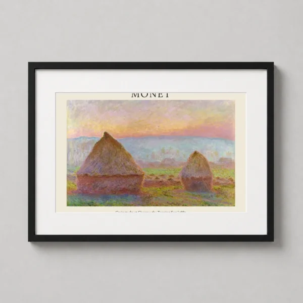 Claude Monet Grainstacks at Giverny Evening Sun Art Print