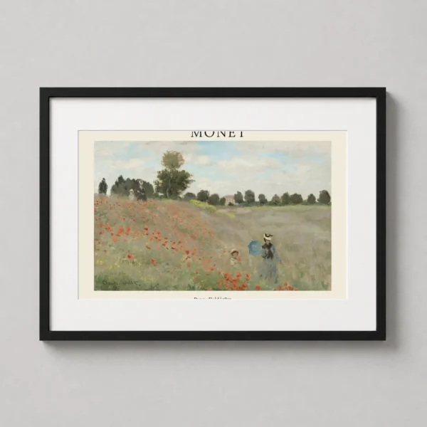 Claude Monet Poppy Field 1873 Impressionist Landscape Horizontal Art Print
