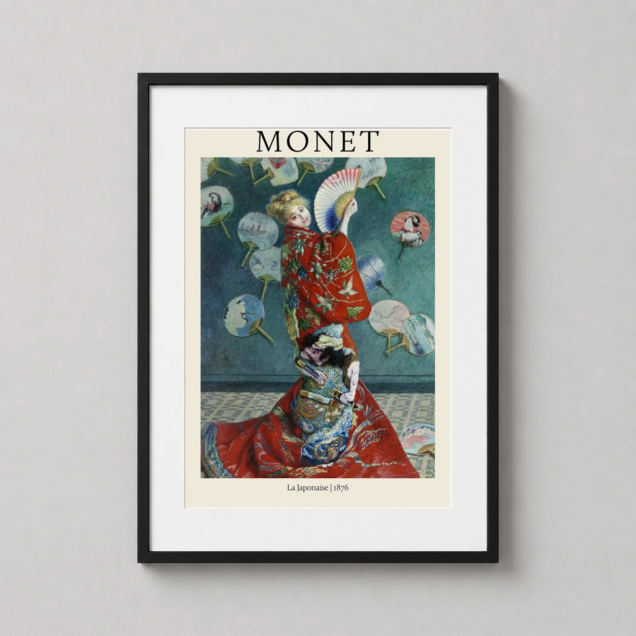 Claude Monet la Japonaise — impressionist masterpiece featuring Camille Monet in a vibrant red