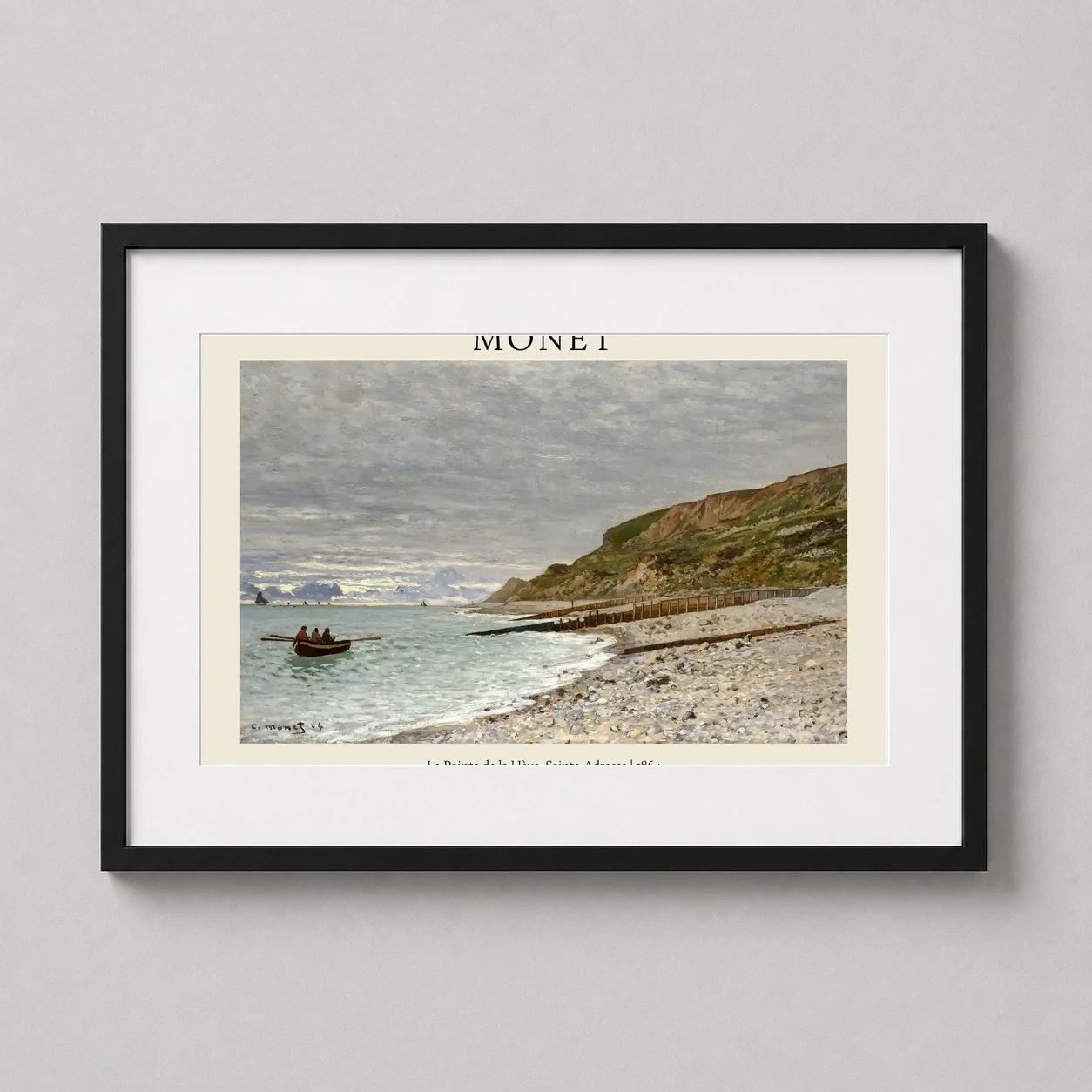 Claude Monet la Pointe — serene coastal scene by Claude Monet featuring a pebbled beach