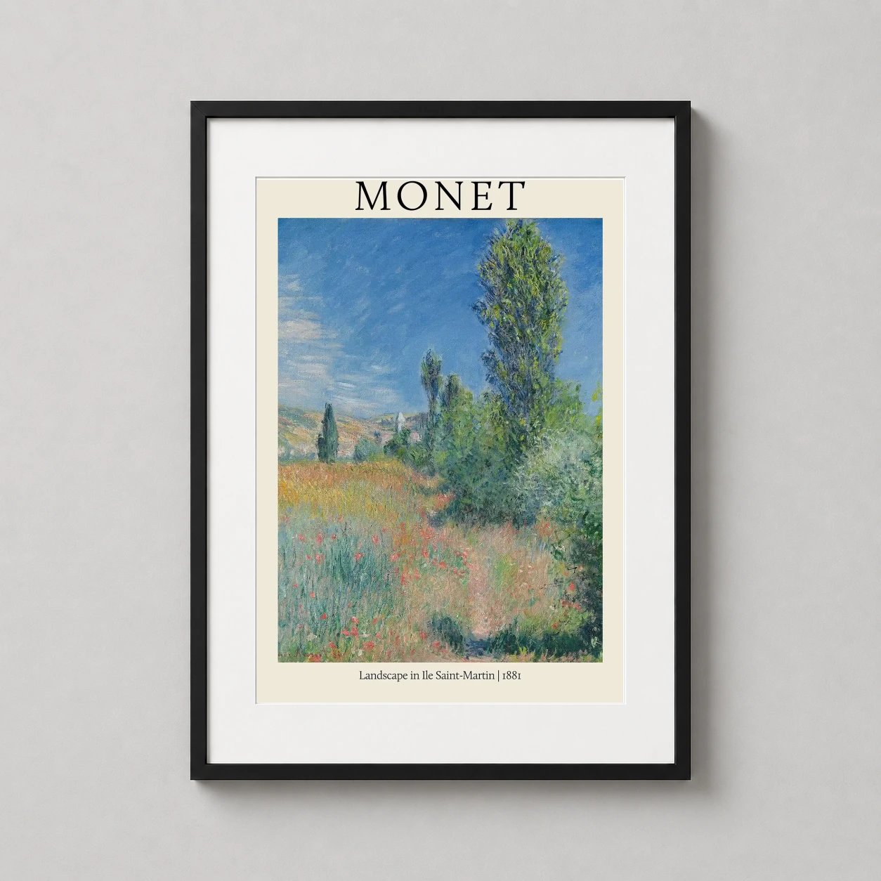 Claude Monet Landscape Ile — 1881 impressionist painting of Ile Saint-Martin by Claude Monet