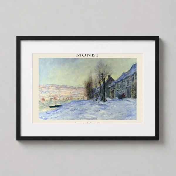 Lavacourt under Snow by Claude Monet, Winter Landscape Art Print