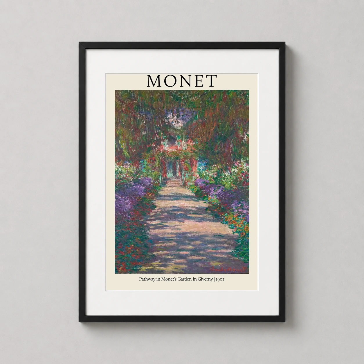 Claude Monet Pathway Monets — impressionist study of light and color featuring a sun-dappled garden