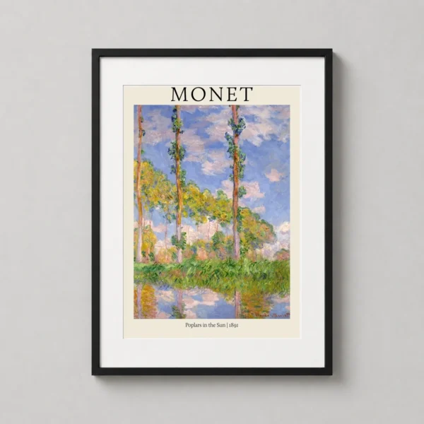 Monet Poplars in the Sun 1891 Impressionist Landscape Art Print