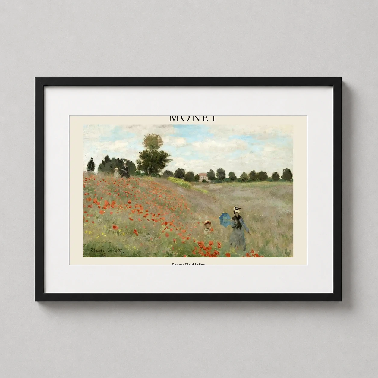 Claude Monet Poppy Field — sun-drenched Argenteuil meadow filled with vibrant red poppies and