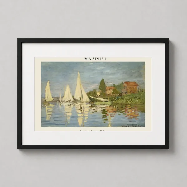Regattas at Argenteuil 1872 by Claude Monet Impressionist Art Print