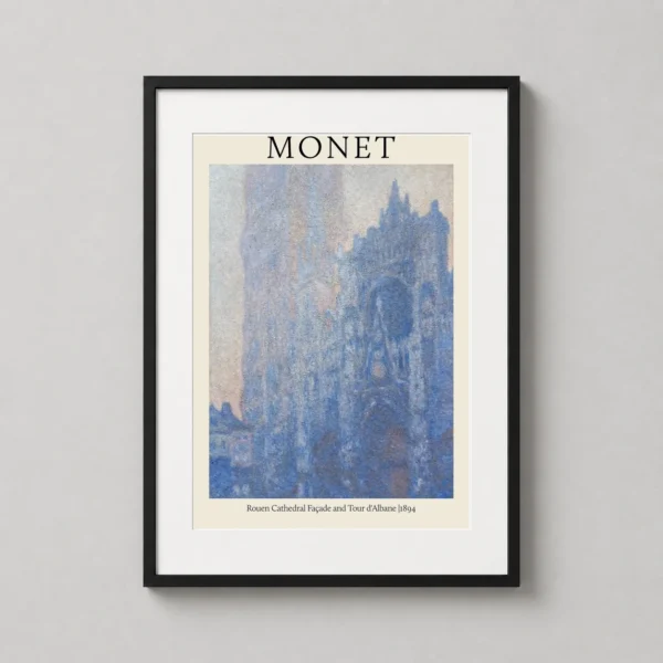 Claude Monet Rouen Cathedral Facade and Tour d'Albane Art Print