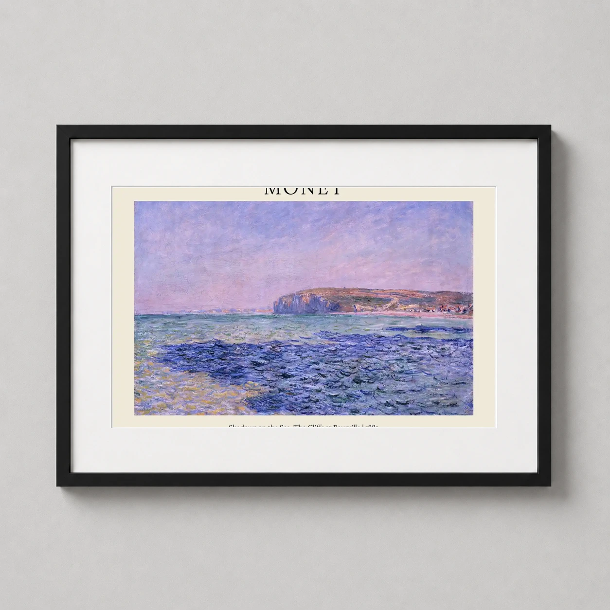 Shadows Sea Claude Monet — impressionist view of the Normandy coast featuring the Cliffs at