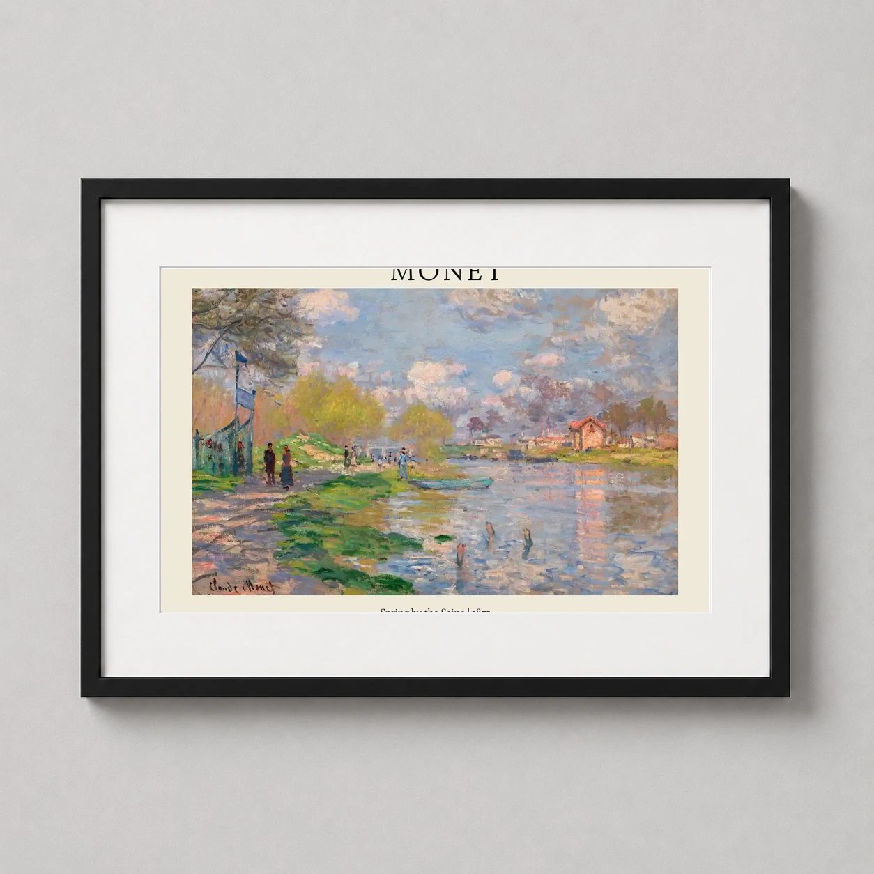 Claude Monet Spring Seine — impressionist landscape by Claude Monet featuring soft blue waters