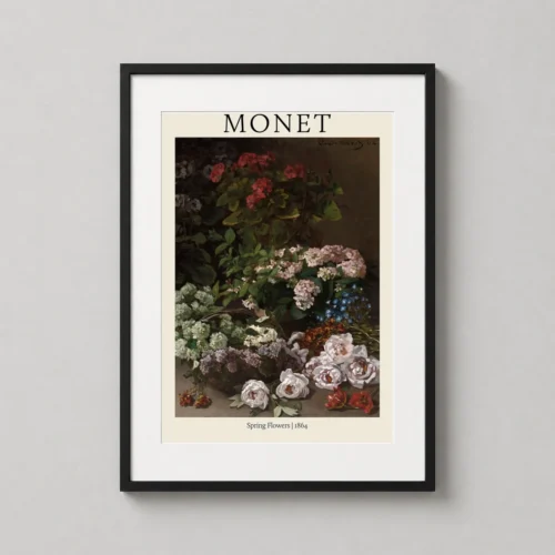 Claude Monet Spring Flowers 1864 Impressionist Floral Art Print