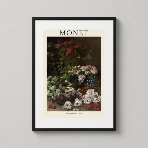 Claude Monet Spring Flowers 1864 Impressionist Floral Art Print