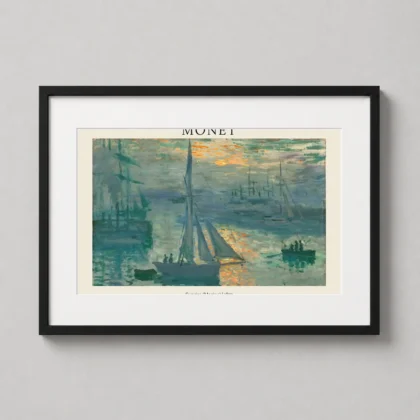 Claude Monet Sunrise Marine 1873 decorative art print for curated interiors by MerchFuse