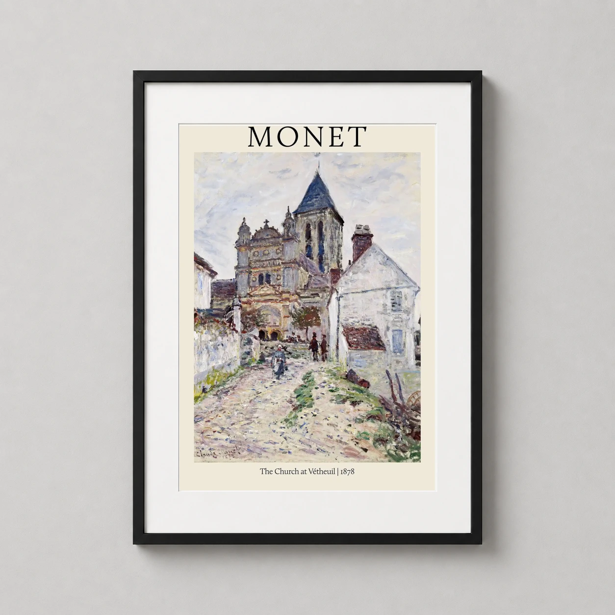 Claude Monet Church Vetheuil — impressionist painting of the medieval church in Vetheuil, France